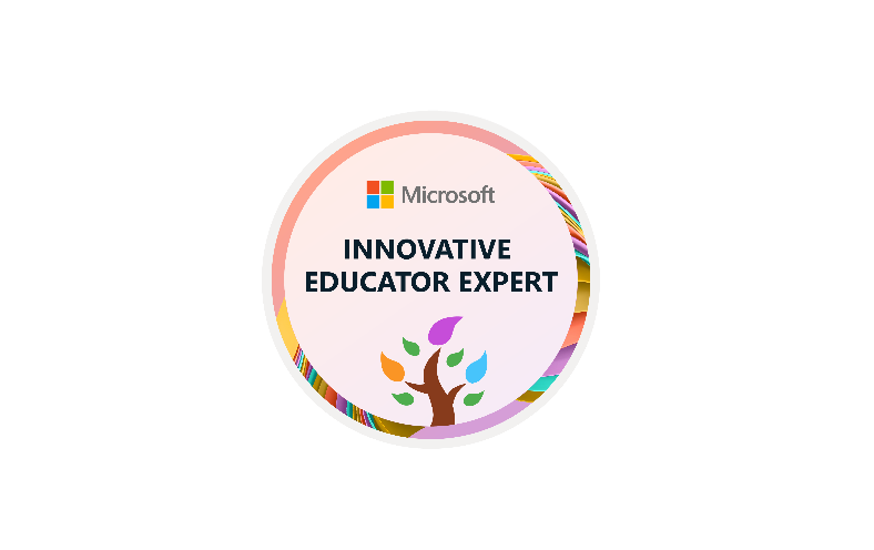 Skärmbild av märket Microsoft Innovative Educator.